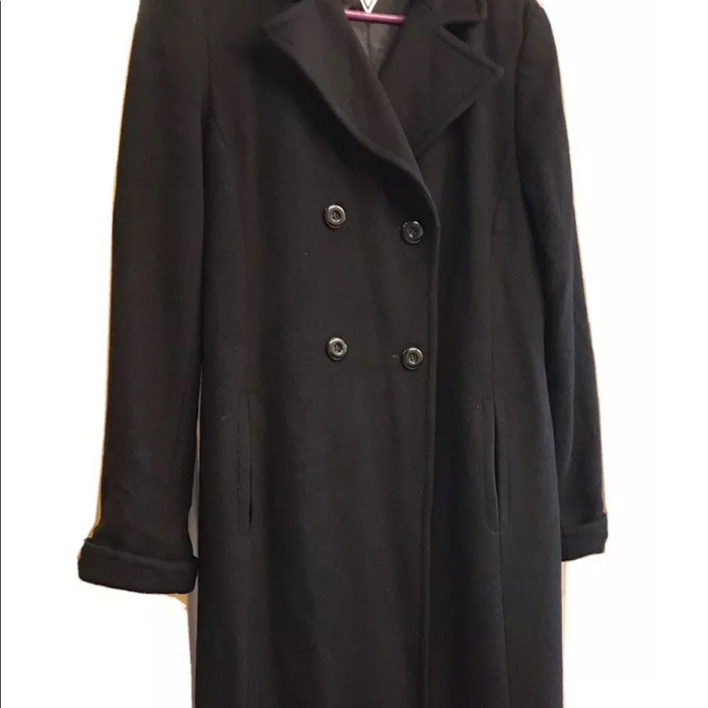 Marvin Richards Ladies Black Long Cashmere Dress Coat - Size 8 Gently Loved!